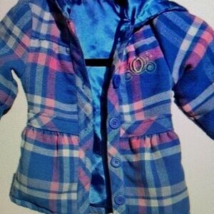 Plaid Kids Jacket - Blue and Pink